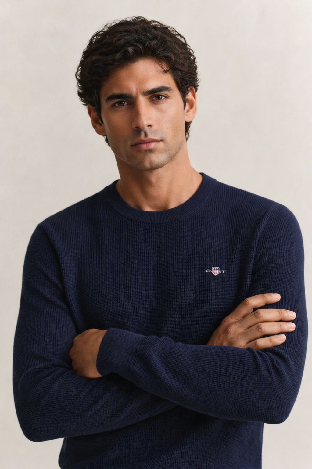 Maglia girocollo in cotone testurizzato Gant