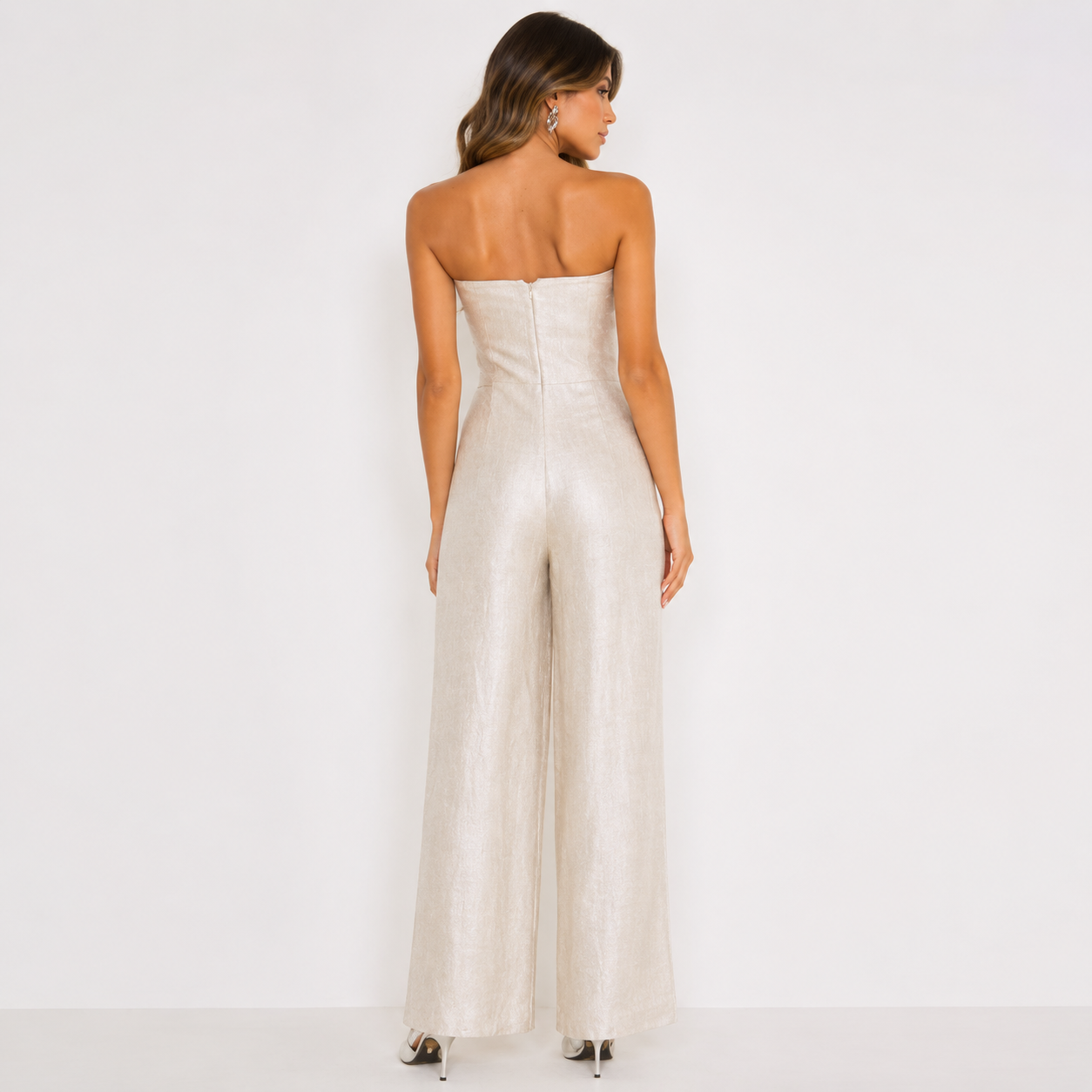 Tuta jumpsuit moon in lino placcato Silence Limited
