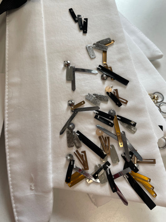 COLLO IN POPELINE CON APPLICAZIONE DECORATIVA SIMONA CORSELLINI