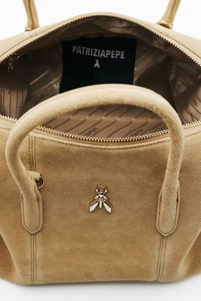 Borsa a bauletto New Business in suede Patrizia Pepe