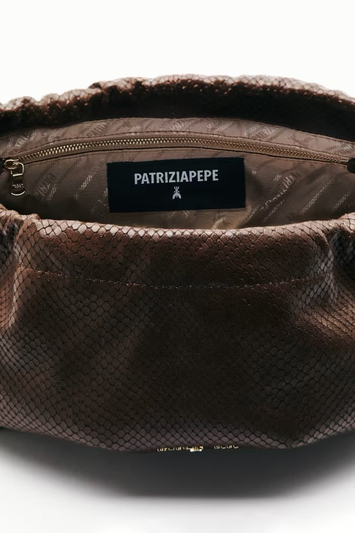 Bubble Clutch piccola in pelle stampa pitone Patrizia Pepe