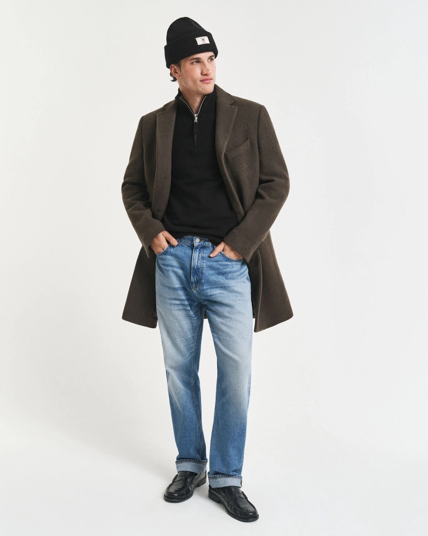 Maglia in lana d’agnello finissima con zip corta Gant