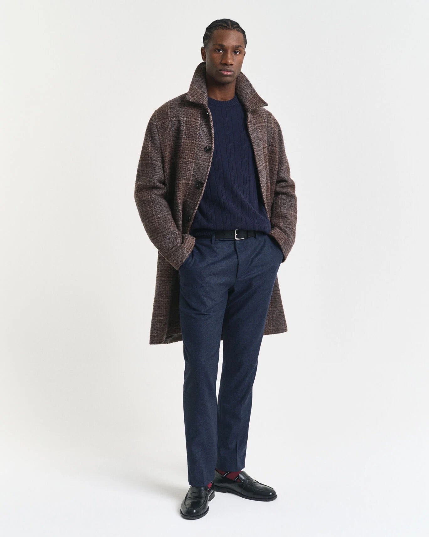 Maglia girocollo a trecce in lana d’agnello Gant