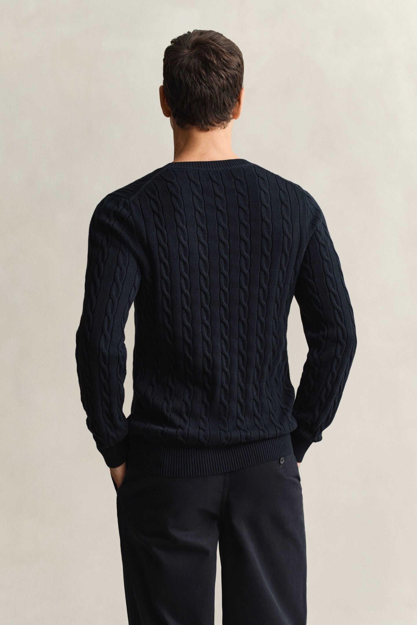 Maglia girocollo in cotone a trecce Gant