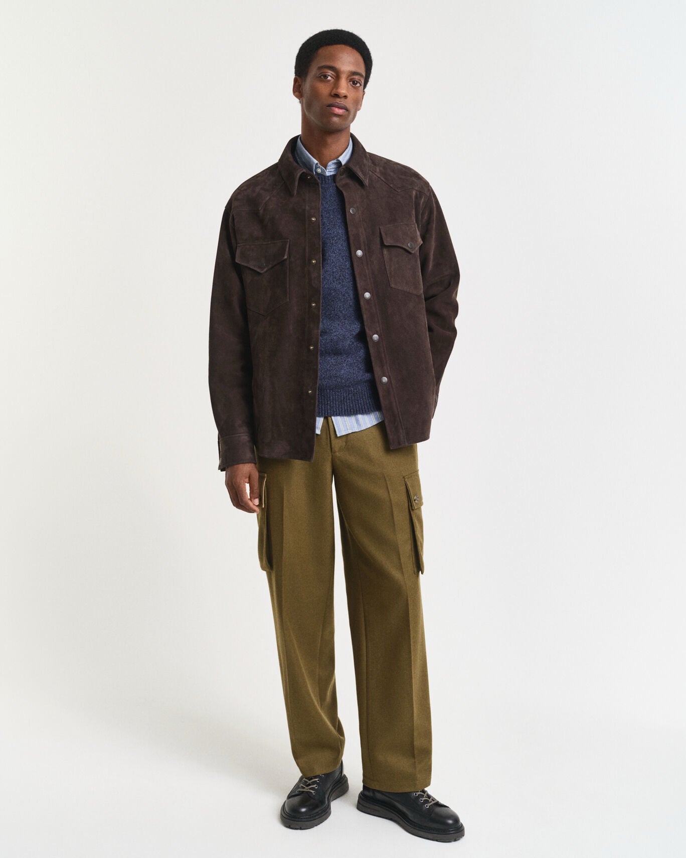 Maglia girocollo in misto lana mouliné Gant