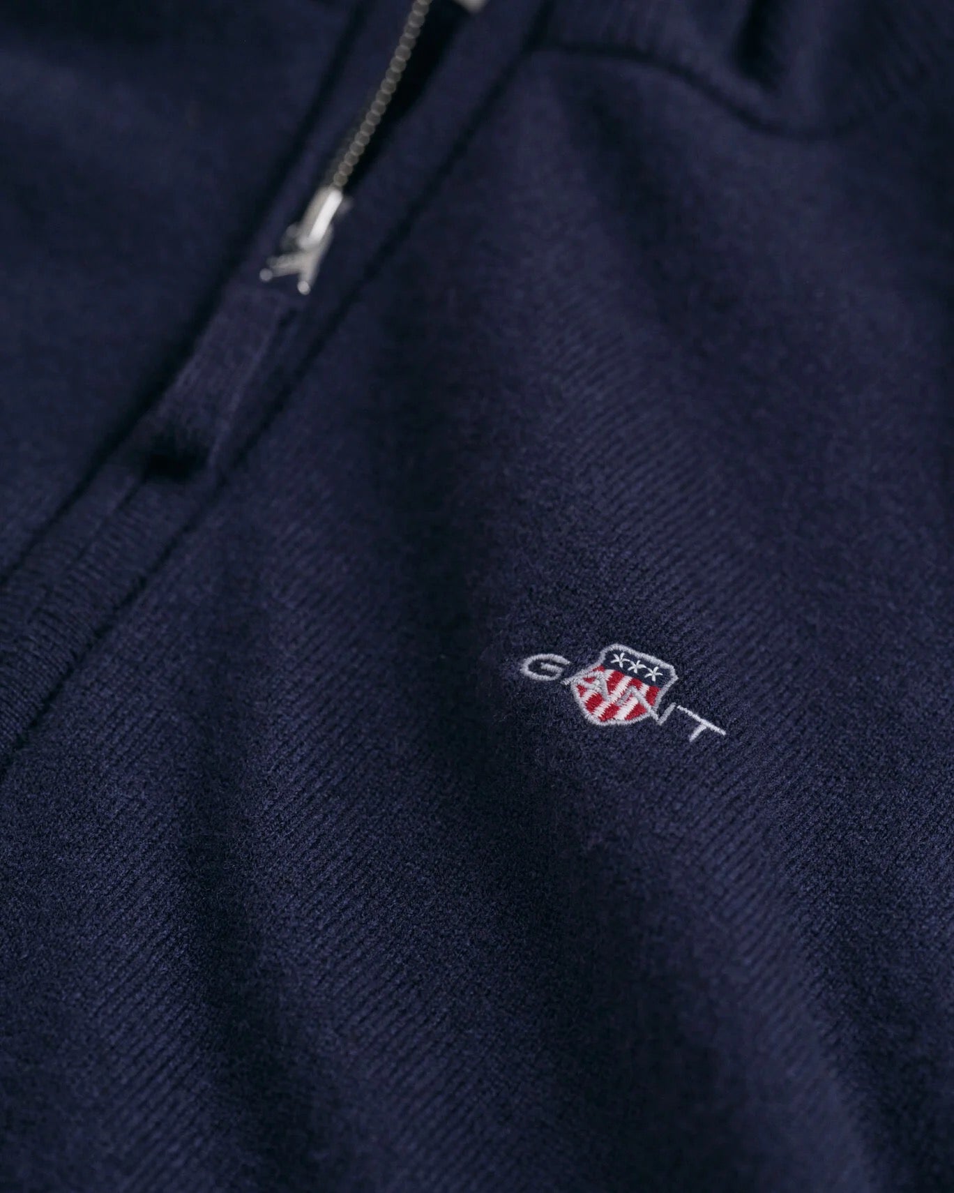 Cardigan con zip in finissima lana d’agnello Gant