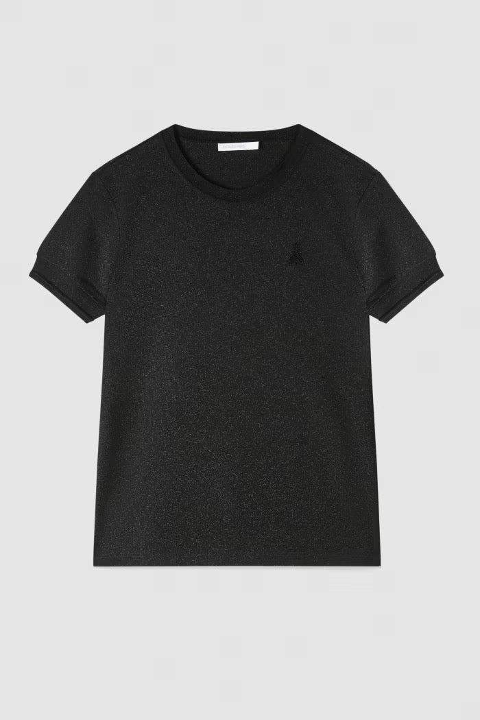 T-shirt in maglia con logo strass Patrizia Pepe