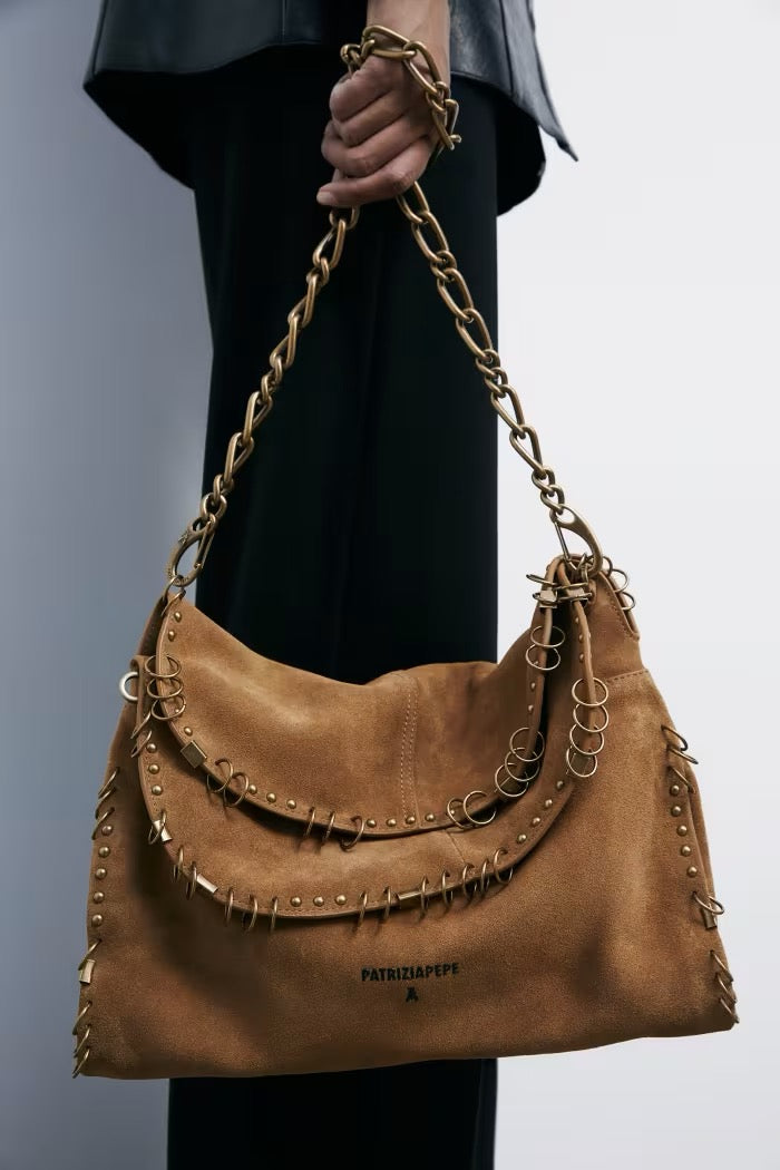 Borsa Radical Boho scamosciata con piercing