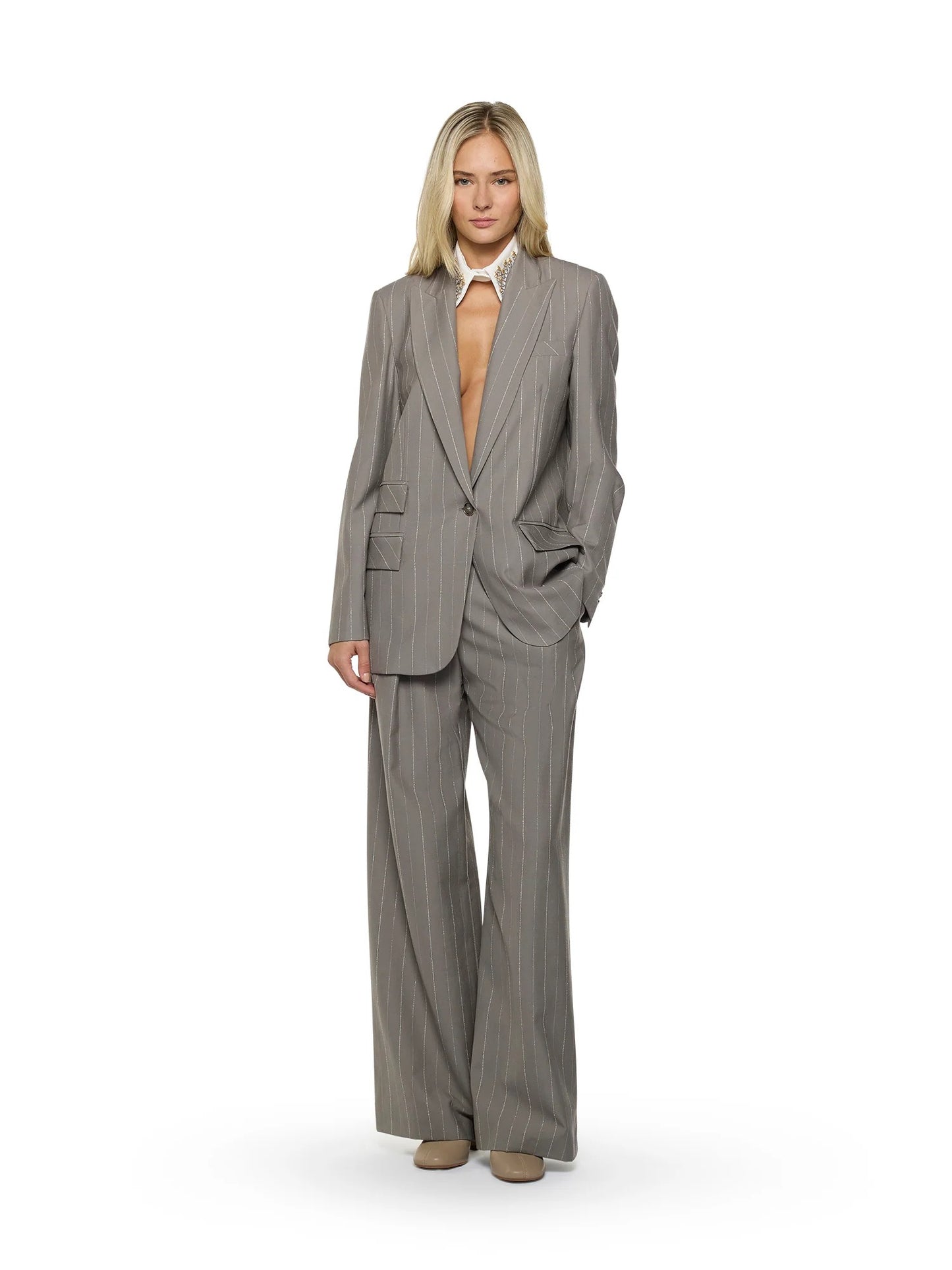 COLLO IN POPELINE CON APPLICAZIONE DECORATIVA SIMONA CORSELLINI