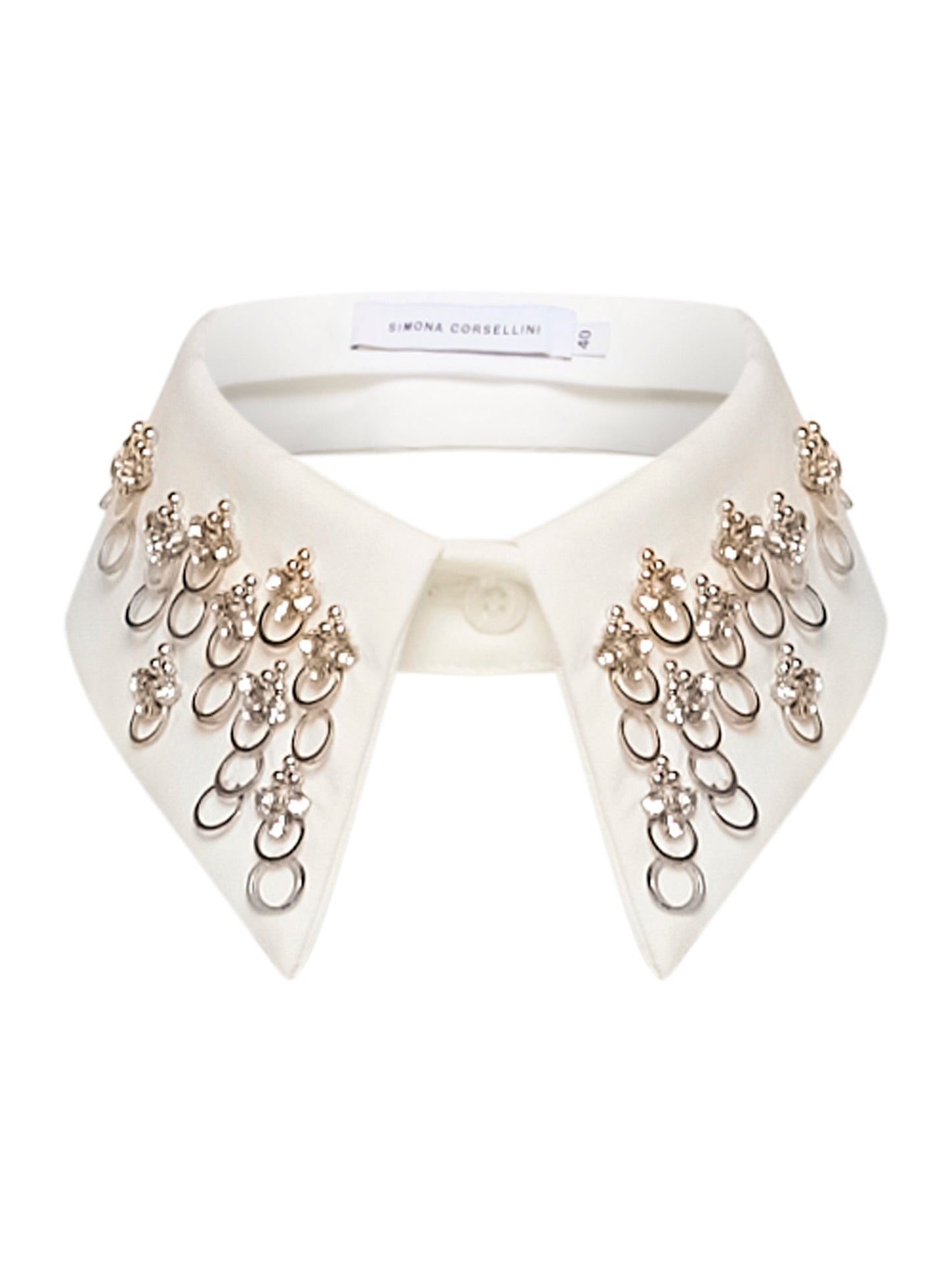 COLLO IN POPELINE CON APPLICAZIONE DECORATIVA SIMONA CORSELLINI