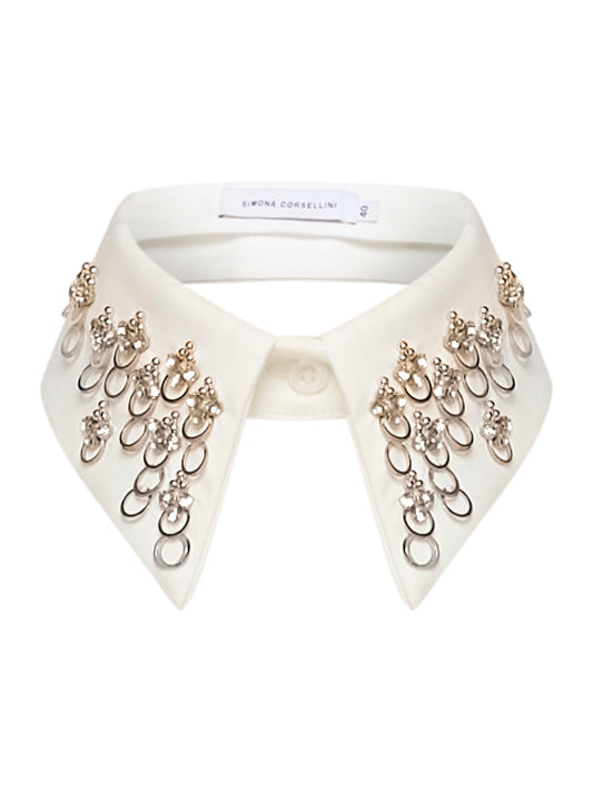 COLLO IN POPELINE CON APPLICAZIONE DECORATIVA SIMONA CORSELLINI