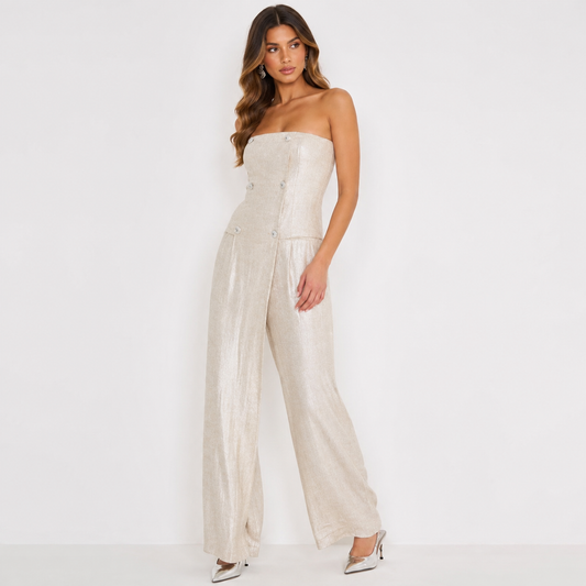 Tuta jumpsuit moon in lino placcato Silence Limited