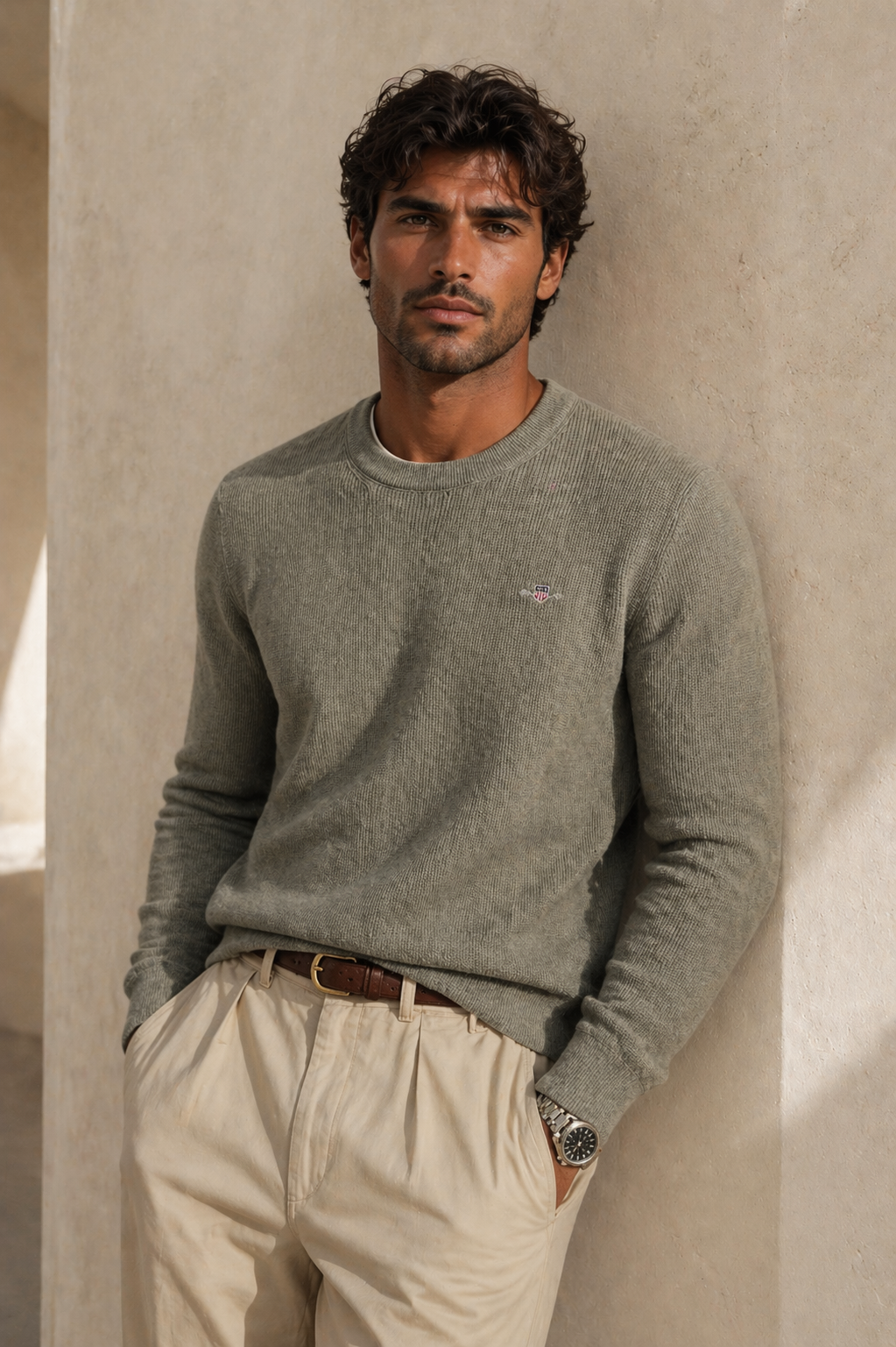 Maglia girocollo in cotone testurizzato Gant