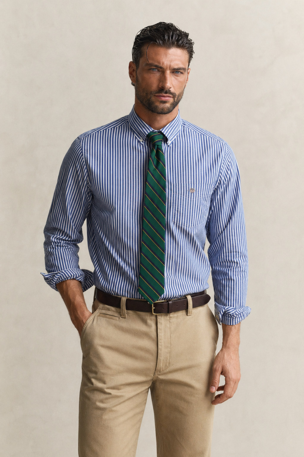 Camicia classica in popeline a righe Gant