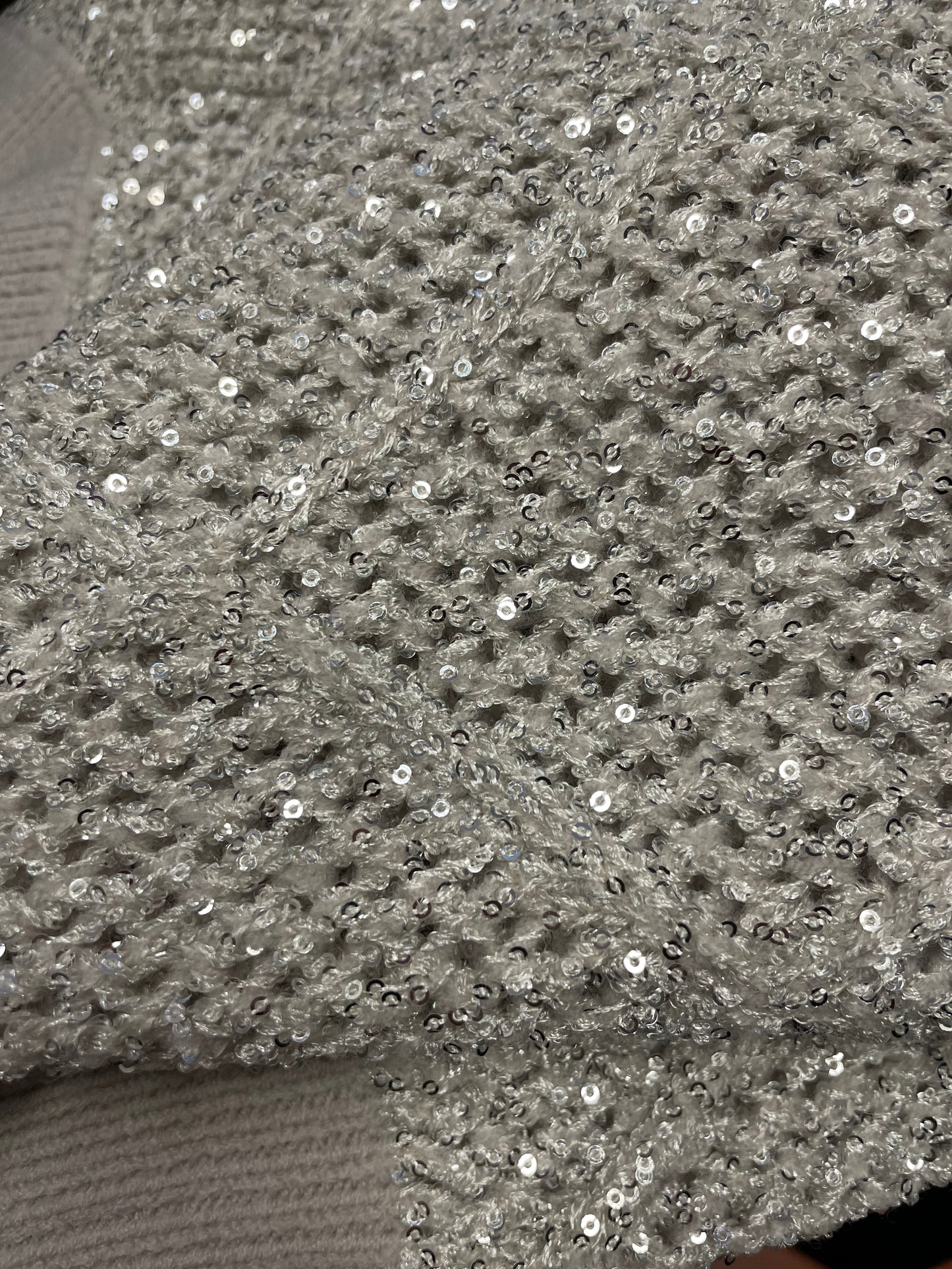 D. EXTERIOR Maglia a rombi in misto lana con paillettes