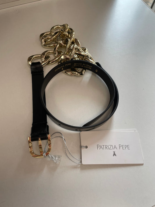 Cinta patrizia pepe pelle e catena oro
