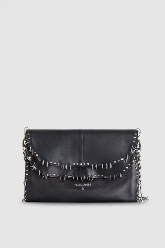 Borsa Radical Boho in pelle con piercing