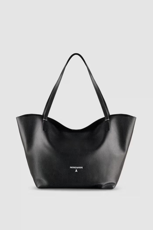 Borsa shopping Never Complete in pelle martellata