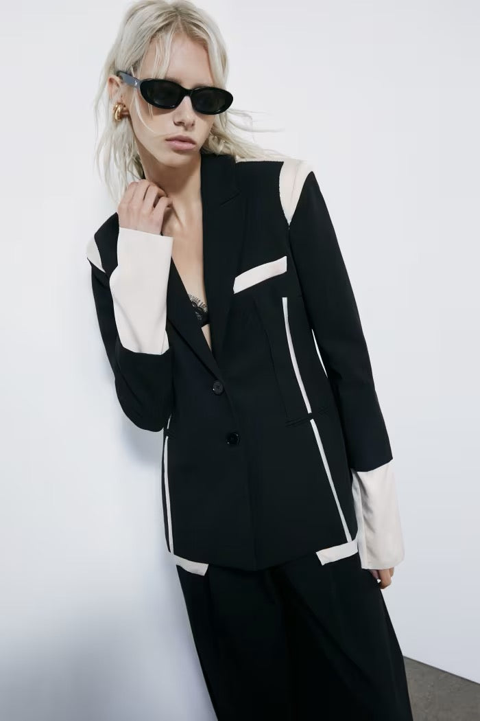 Blazer slim color block Patrizia Pepe