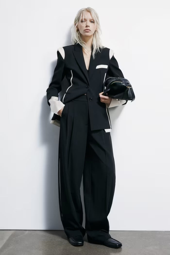 Pantaloni palazzo con inserti in raso Patrizia Pepe