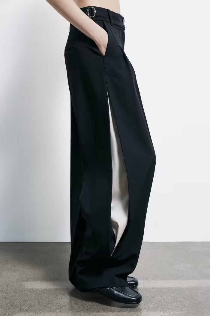 Pantaloni palazzo con inserti in raso Patrizia Pepe