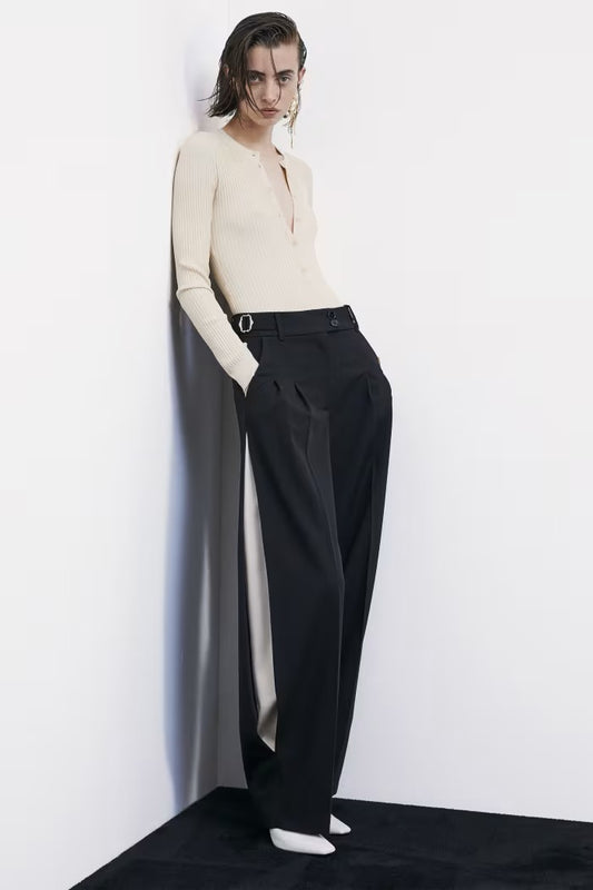 Pantaloni palazzo con inserti in raso Patrizia Pepe