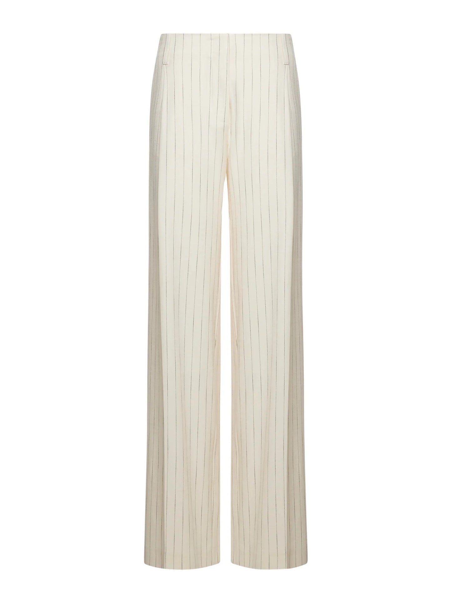 PANTALONE LARGO IN GESSATO CON PIEGA DAVANTI SIMONA CORSELLINI