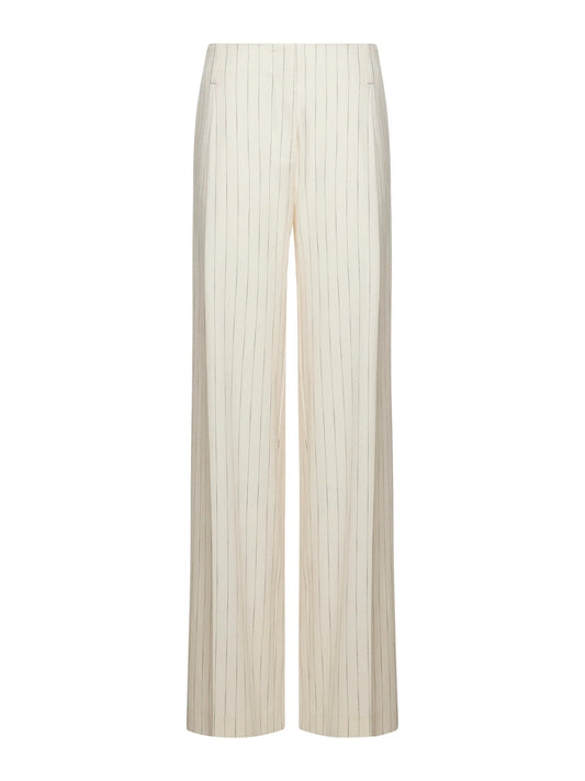 PANTALONE LARGO IN GESSATO CON PIEGA DAVANTI SIMONA CORSELLINI