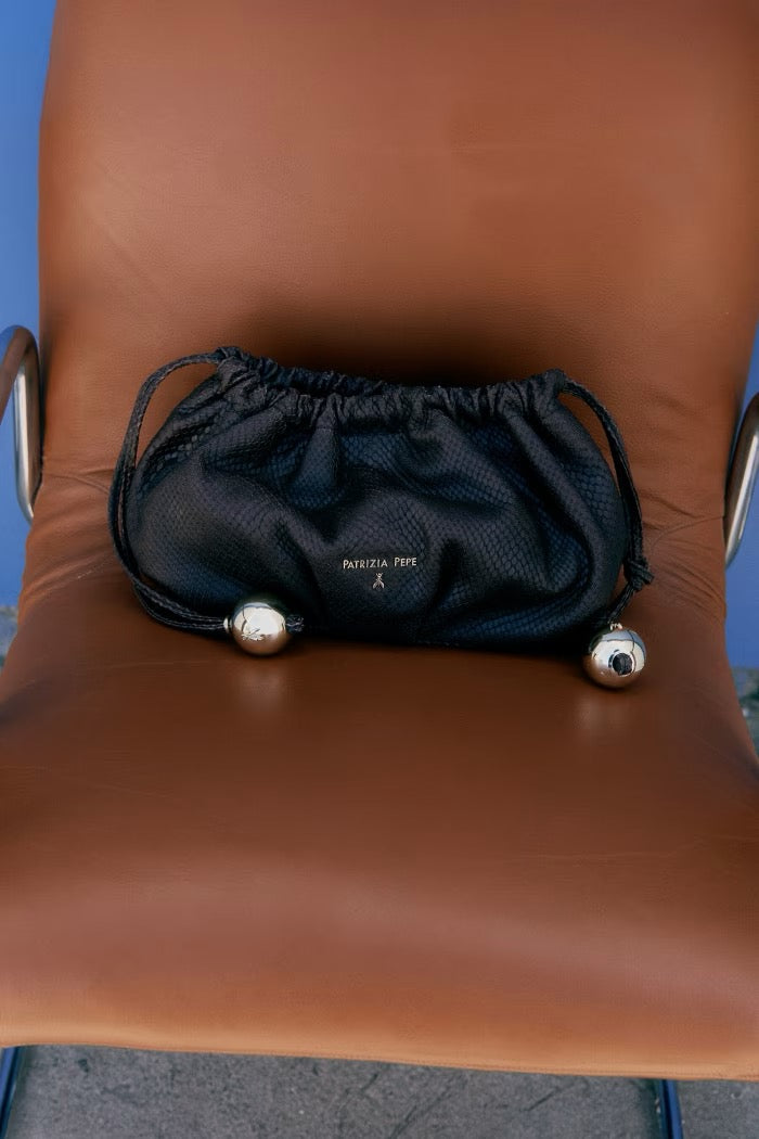 Bubble Clutch piccola in pelle stampa pitone Patrizia Pepe