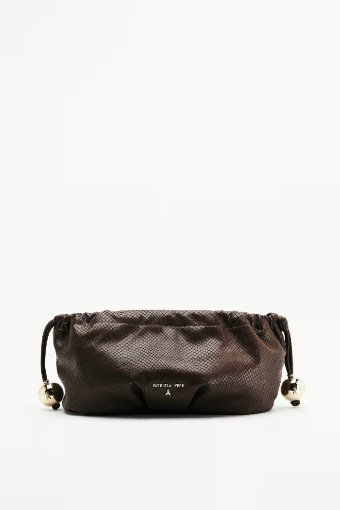 Bubble Clutch piccola in pelle stampa pitone Patrizia Pepe