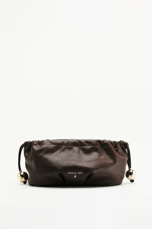 Bubble Clutch piccola in pelle stampa pitone Patrizia Pepe