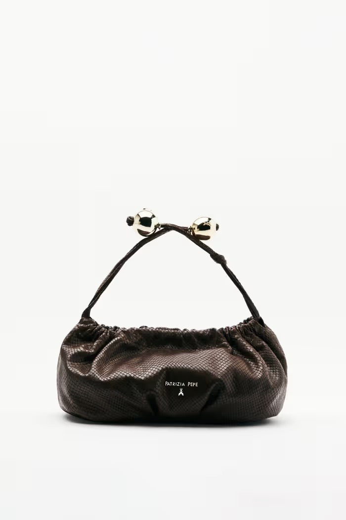 Bubble Clutch piccola in pelle stampa pitone Patrizia Pepe