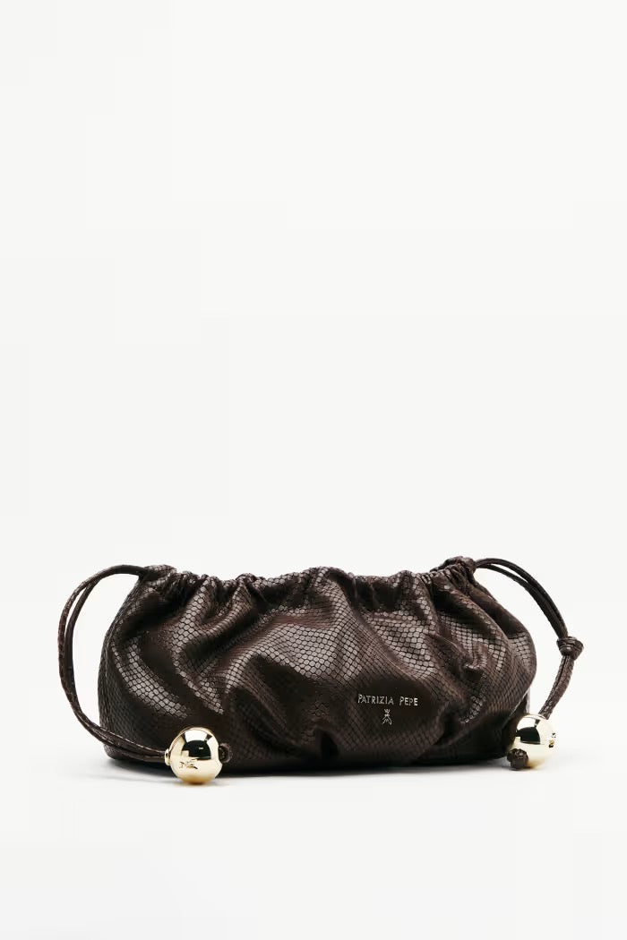 Bubble Clutch piccola in pelle stampa pitone Patrizia Pepe