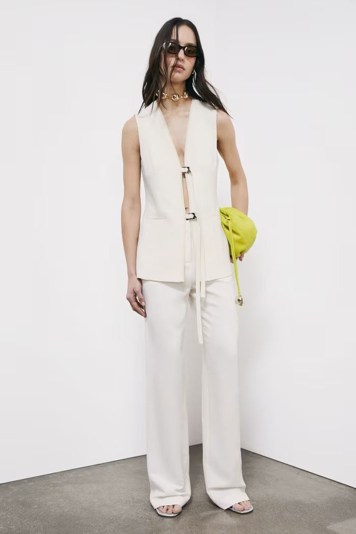 Gilet lungo sartoriale con lacci Patrizia Pepe