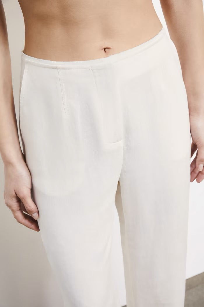 Pantaloni sartoriali a vita bassa in lino Patrizia Pepe