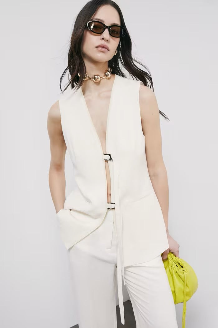 Gilet lungo sartoriale con lacci Patrizia Pepe