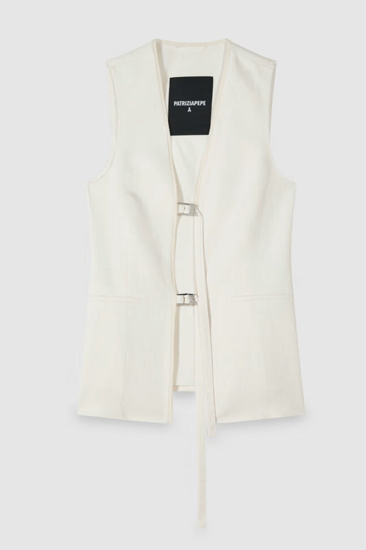 Gilet lungo sartoriale con lacci Patrizia Pepe