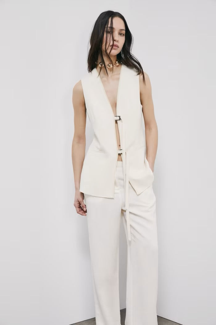 Gilet lungo sartoriale con lacci Patrizia Pepe