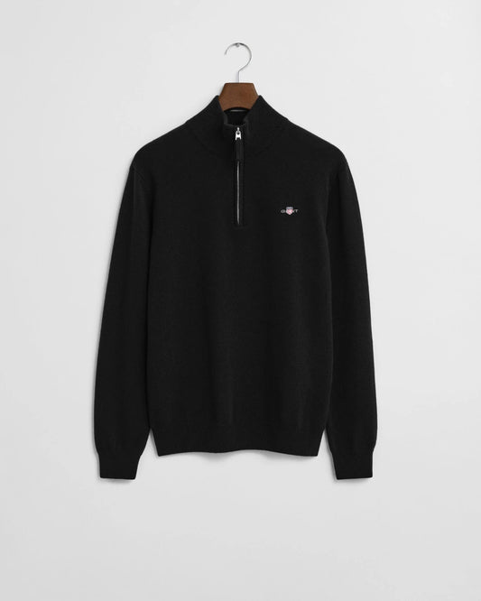 Maglia in lana d’agnello finissima con zip corta Gant