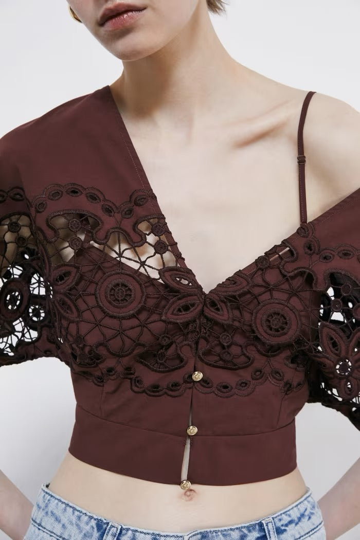 Top in cotone con ricamo floreale Patrizia Pepe
