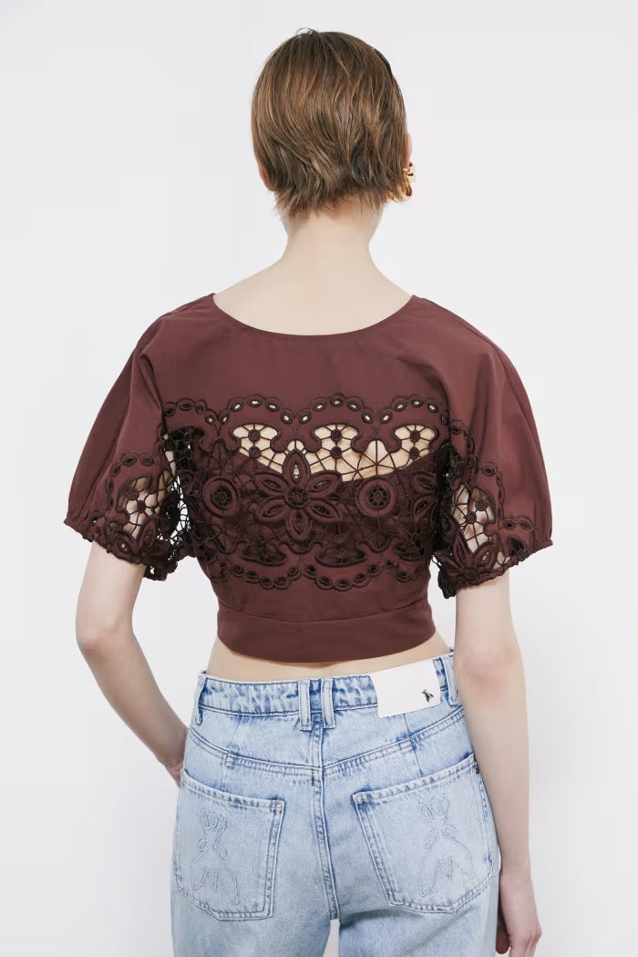 Top in cotone con ricamo floreale Patrizia Pepe