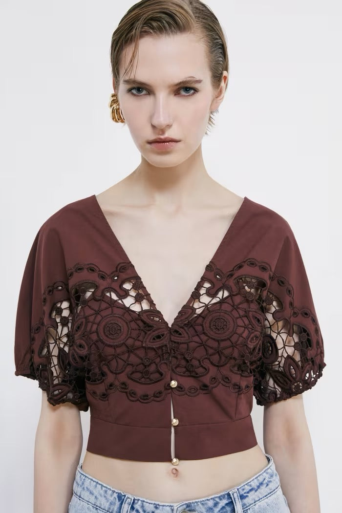 Top in cotone con ricamo floreale Patrizia Pepe