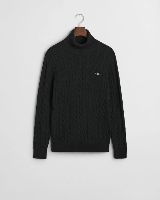 Maglia a collo alto in cotone a trecce Gant