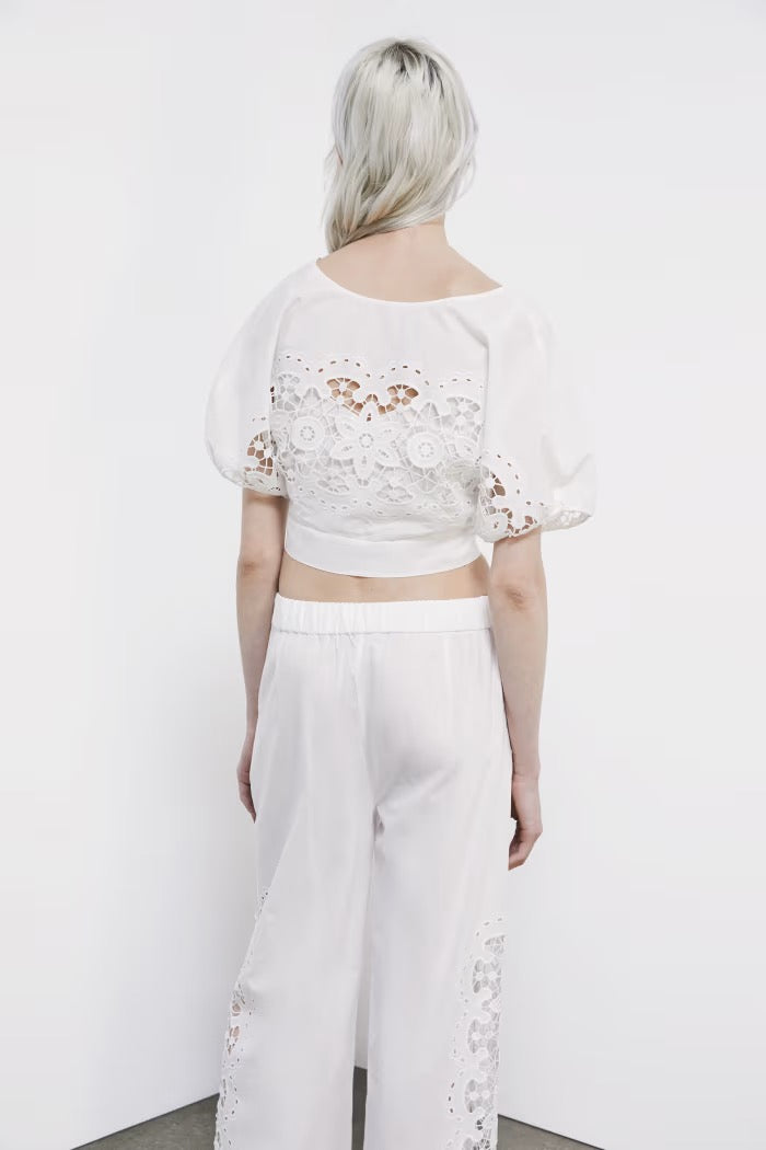 Top in cotone con ricamo floreale Patrizia Pepe