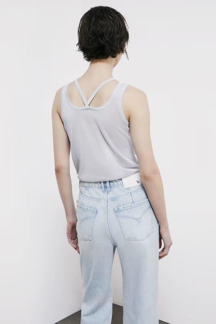 Top in maglia con logo traforato Patrizia Pepe