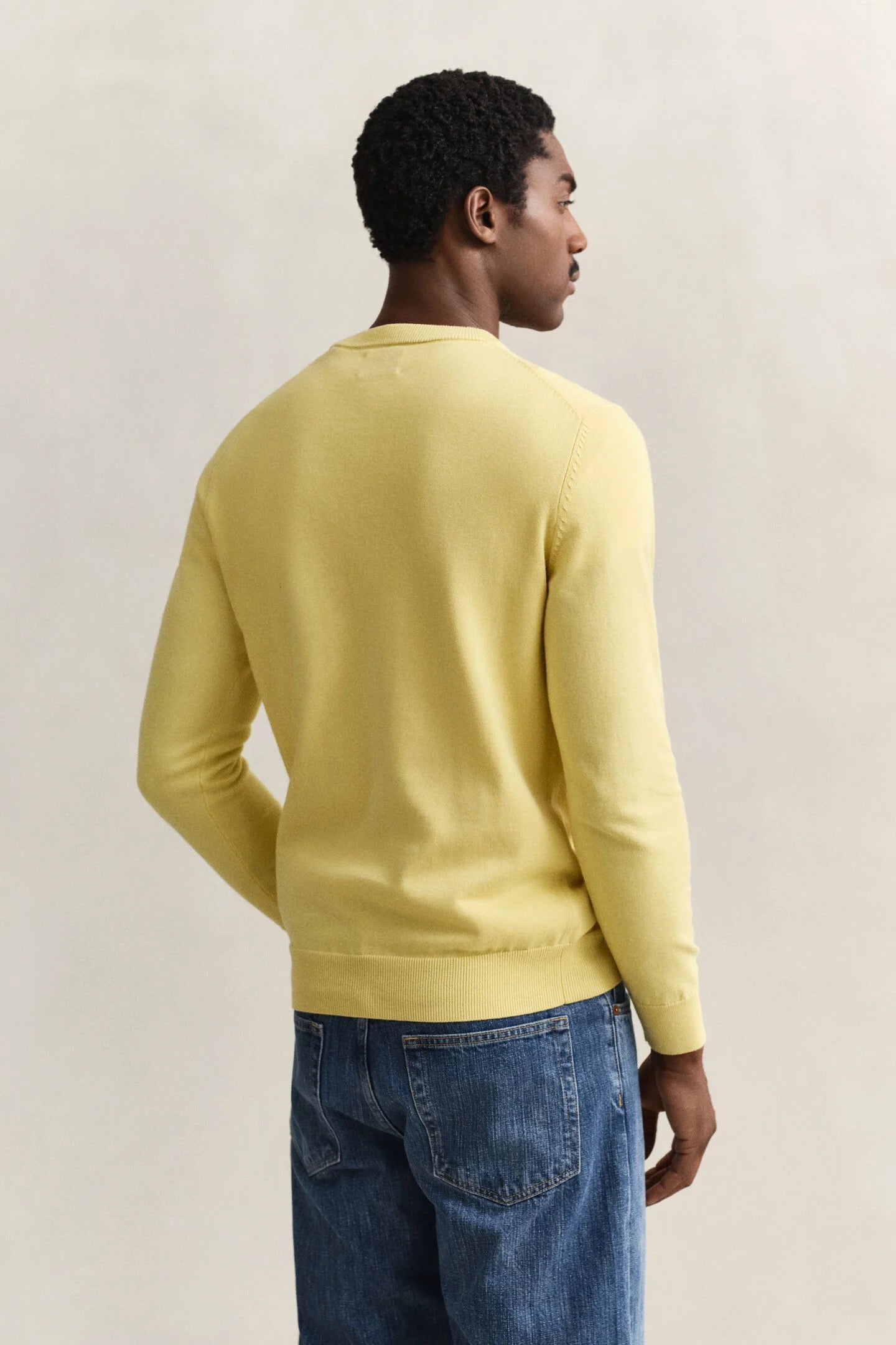 Maglia girocollo giallo in cotone Gant