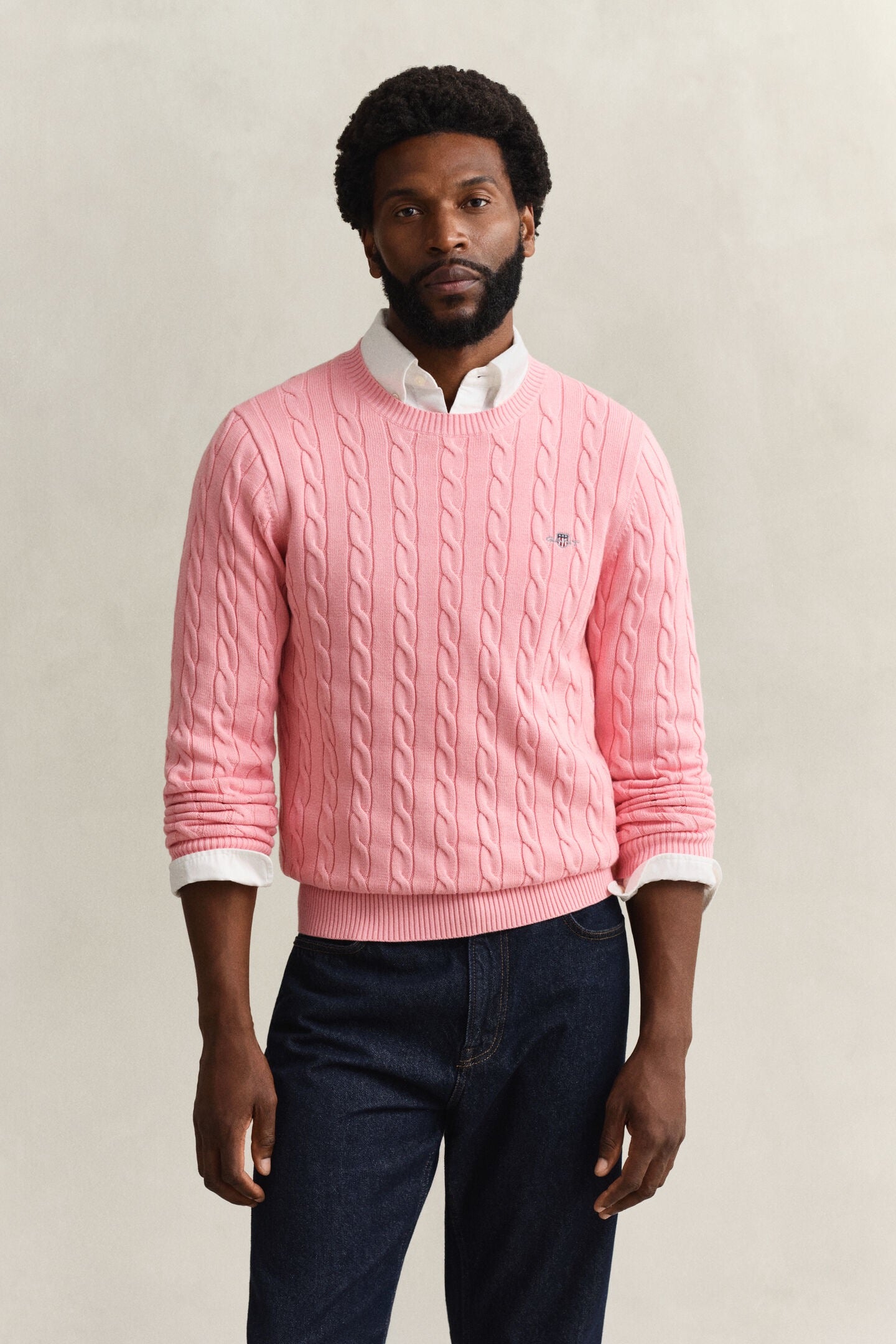 Maglieria Maglia girocollo in cotone a trecce Gant