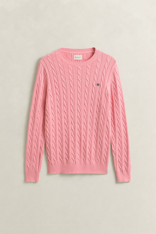 Maglieria Maglia girocollo in cotone a trecce Gant