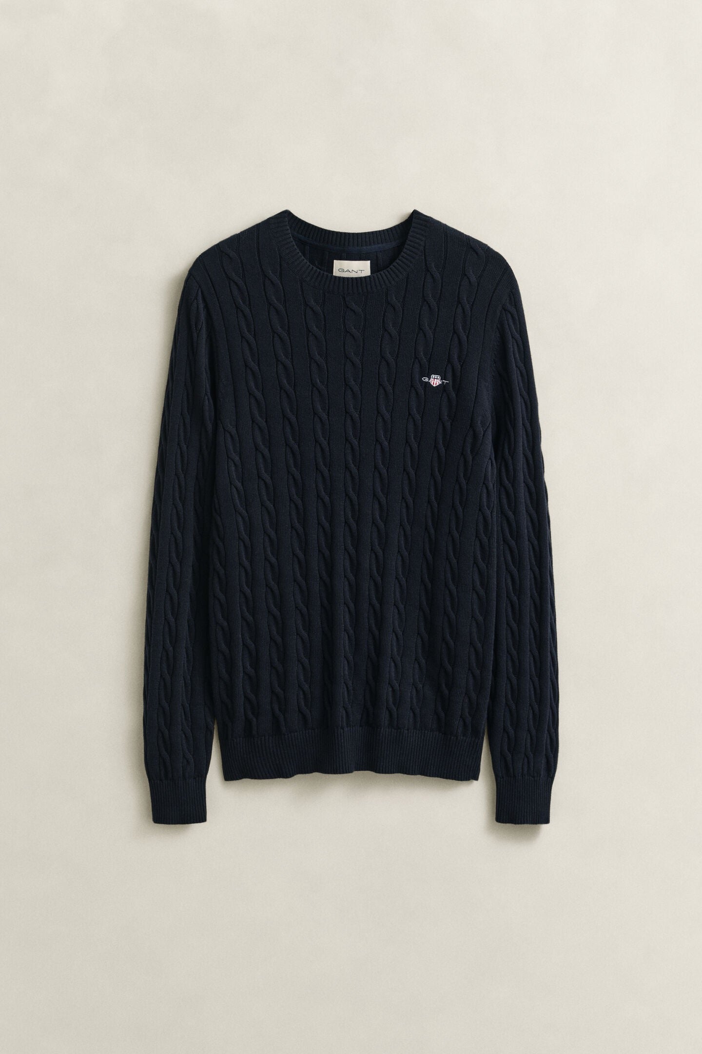 Maglia girocollo in cotone a trecce Gant
