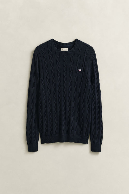 Maglia girocollo in cotone a trecce Gant